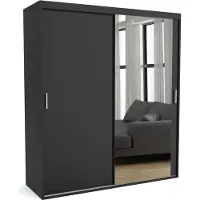 Furnlux Classic FURNLUX Stuoia per cappotti A Black 170cm / Colore principale: Nero / Dimensioni: 170 x 60 x 205 cm