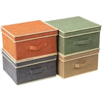Sonstiges Scatole portaoggetti con coperchio - Set di 4 cestini pieghevoli 33,5 * 31,75 * 17,5 cm