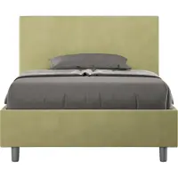 Ityhome - Letto una piazza e mezza contenitore imbottito 120x190 microfibra tè verde Adele