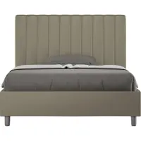 Ityhome - Letto una piazza e mezza senza rete imbottito 120x190 Pelle finta cappuccino Agueda
