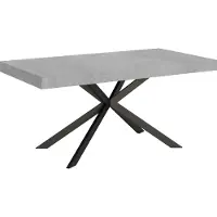 Ityhome - Tavolo allungabile 160/264x90 cm Plaker cemento gambe antracite