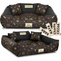AIO Factory Letto per cani KINGDOG 100x75 cm personalizzato impermeabile con ossa d'oro