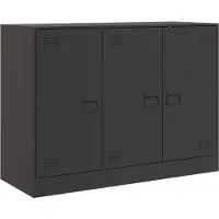 Syfax Credenza Nera 99x39x73 cm in Acciaio