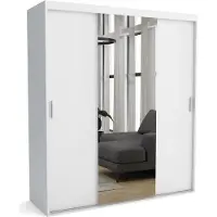 Furnlux Classic FURNLUX Armadio stuoia A Bianco 190cm / Colore principale: Bianco / Dimensioni: 190 x 60 x 205 cm