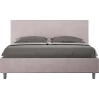 Ityhome - Letto con rete imbottito 160x210 microfibra glicine Adele