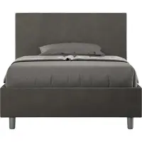 Ityhome - Letto una piazza e mezza contenitore imbottito 120x200 microfibra grigio Adele