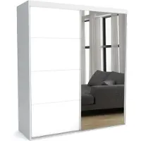 Furnlux Classic FURNLUX Armadio stuoia A Bianco 140cm / Colore principale: Bianco / Dimensioni: 140 x 60 x 205 cm