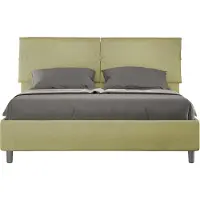 Ityhome - Letto con rete imbottito 160x210 microfibra tè verde Sleeper