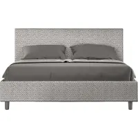 Ityhome - Letto con rete imbottito 160x210 tessuto Aragona 1 bianco Adele