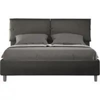 Ityhome - Letto con rete imbottito 160x200 microfibra grigio Sleeper