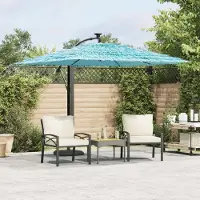 Prolenta Maison Exclusive - Ombrellone con palo in acciaio, colore blu, dimensioni 246x246x230 cm
