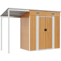 Syfax Capannone Tetto Esteso Marrone Chiaro 277x107x181cm Acciaio