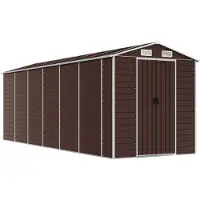 Syfax Casetta da giardino marrone 191x555x198 cm in acciaio zincato