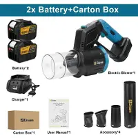 StarTech.com Soffiatore a batteria - Soffiatore portatile - Motore brushless - 35.000 giri/min - Senza fili - Sistema a batteria da 18 V - Con 2 batterie