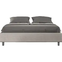 Ityhome - Letto con rete imbottito 160x200 tessuto Labirinto 01 bianco Azelia
