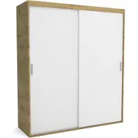 Furnlux Classic FURNLUX Armadio mat C Bianco e Marrone 190cm / Colore principale: Bianco / Dimensioni: 190 x 60 x 205 cm