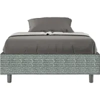Ityhome - Letto una piazza e mezza con rete imbottito 120x210 tessuto Aragona 7 azzurro Azelia