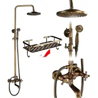 OEM Set doccia classico per il bagno, comando a doppia maniglia, misura 8 pollici, ottone antico D1