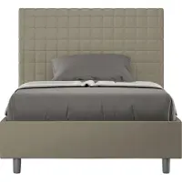 Ityhome - Letto una piazza e mezza senza rete imbottito 120x200 Pelle finta cappuccino Sunny