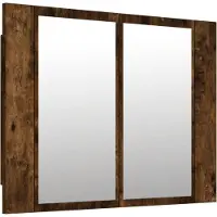 Syfax Mobile a Specchio LED Rovere Fumo 60x12x45 cm Legno Multistrato