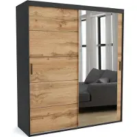 Furnlux Classic FURNLUX Armadio mat A Marrone e Nero 200cm / Colore principale: Marrone / Dimensioni: 200 x 60 x 205 cm