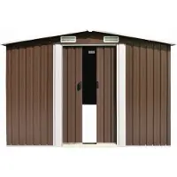 Syfax Casetta da Giardino 257x392x181 cm in Metallo Marrone