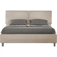 Ityhome - Letto senza rete imbottito 160x210 microfibra sabbia Sleeper
