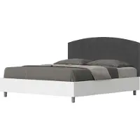Ityhome - Letto senza rete 160x200 struttura bianco frassino testata microfibra grigio Antilia