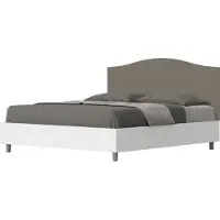 Ityhome - Letto senza rete 160x190 struttura bianco frassino testata Pelle finta cappuccino Grace