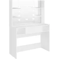 Syfax Toeletta con Luci LED 100x40x135 cm in MDF Bianca