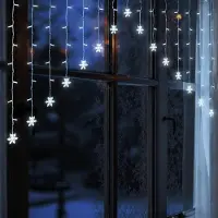 Spetebo Tenda luminosa a fiocco di neve bianco freddo per interni - 71 LED - decorazione natalizia luci fiabesche 140 x 95 cm