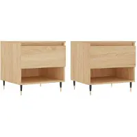 Syfax Tavolini Salotto 2pz Rovere Sonoma 50x46x50cm Legno Multistrato