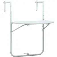 The Living Store Balcony Hanging Table White 60 x 64 x 83,5 cm in plastica effetto rattan