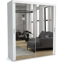 Furnlux Classic FURNLUX Armadio stuoia C Bianco 200cm / Colore principale: Bianco / Dimensioni: 200 x 60 x 205 cm
