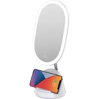 Immax Specchio cosmetico a LED FACE 3in1, supporto con ricarica Qi