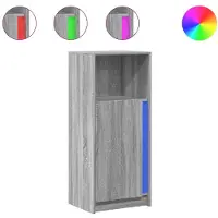 Syfax Credenza con LED Grigio Sonoma 42,5x34x100 cm Legno Multistrato