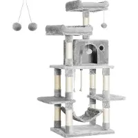 Merkloos Albero per gatti / tiragraffi - mobili per gatti Torre di gioco per gatti, centro di attività, stabile e robusto, albero per gatti con amaca e bellissima casa per gatti,