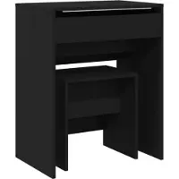 Syfax Toeletta e Sgabello Nero 60x40x113,5 cm