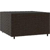 Syfax Tavolino Quadrato da Giardino Marrone 50x50x30cm in Polyrattan