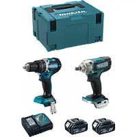 Makita Kit MK220RTJ (DHP484 + DTW190 + 2 x 5,0 Ah + DC18RC + MAKPAC 3)