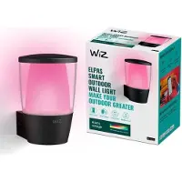Wiz ELPAS Lampada da parete esterna intelligente Wi-Fi, colore regolabile, IP44, compatibile con Alexa e Google Assistant, nero