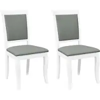 Syfax Sedie da Pranzo con Cuscini 2 pz Bianco Legno Massello di Hevea