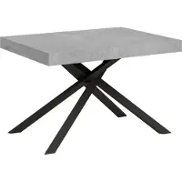 Ityhome - Tavolo allungabile 130/390x90 cm Karida cemento gambe antracite