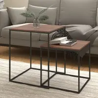 Prolenta Maison Exclusive - Set di tavolini da salotto 2 pezzi. Materiale ligneo e metallo
