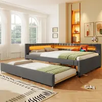 STILVORA Divano letto con rete, letto da giorno allungabile, letto imbottito 140×200 con contenitore, letto per ragazzi con USB + TYPE-C, struttura letto senza materasso