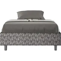 Ityhome - Letto una piazza e mezza con rete imbottito 120x210 tessuto Era 9 blu Azelia