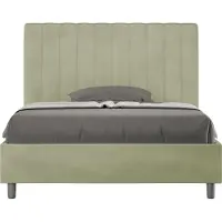 Ityhome - Letto una piazza e mezza contenitore imbottito 120x190 microfibra tè verde Agueda