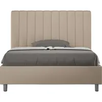 Ityhome - Letto una piazza e mezza con rete imbottito 120x210 Pelle finta tortora Agueda