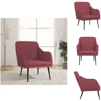 vidaXL Poltrona rosso vino 63x76x80 cm tessuto - Poltrona