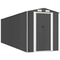 Syfax Capanno da Giardino Antracite 192x606x223 cm in Acciaio Zincato